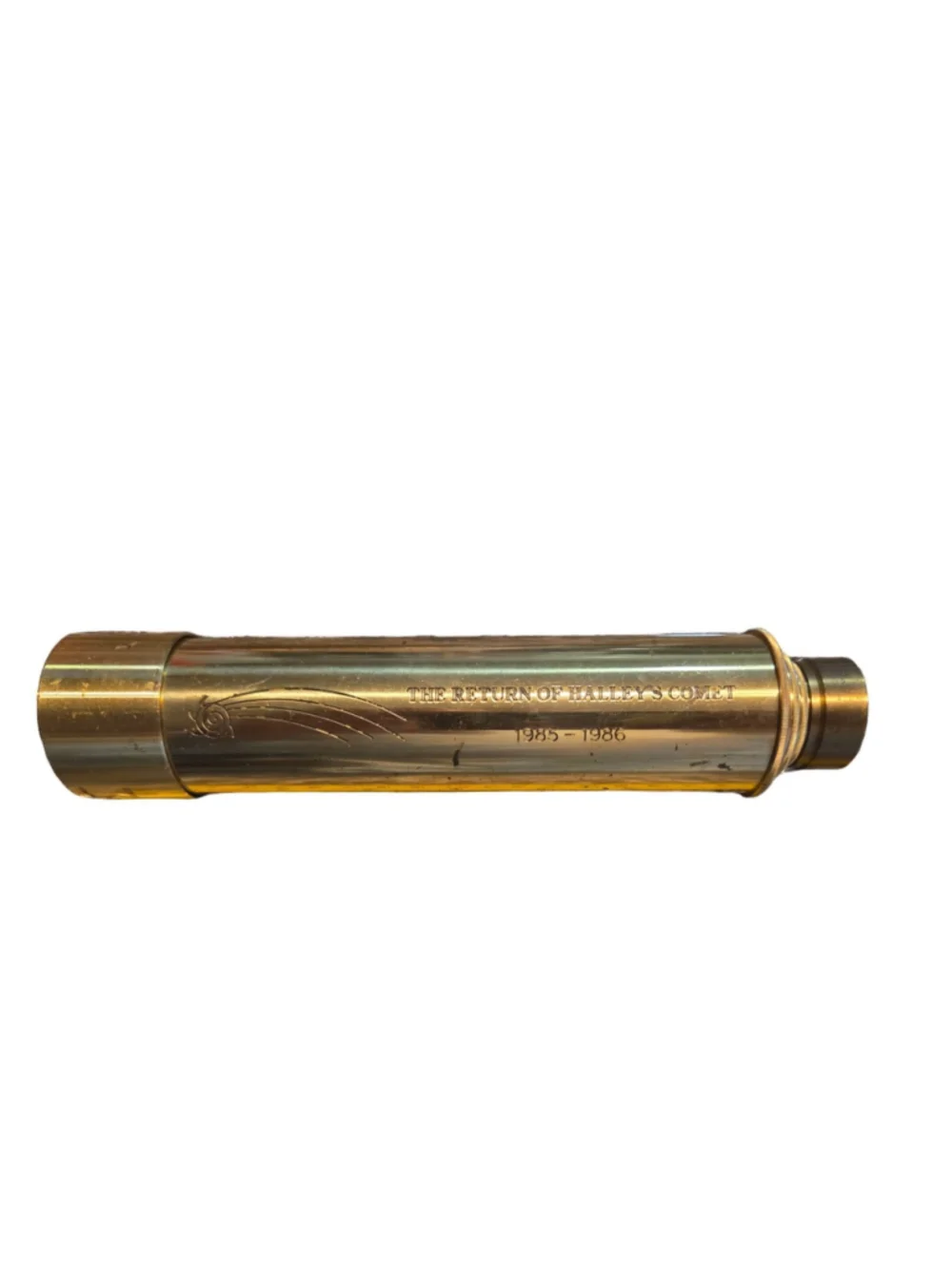 Vintage 1985-1986 Halley’s Comet Brass Telescope Spyglass 30x40mm 22